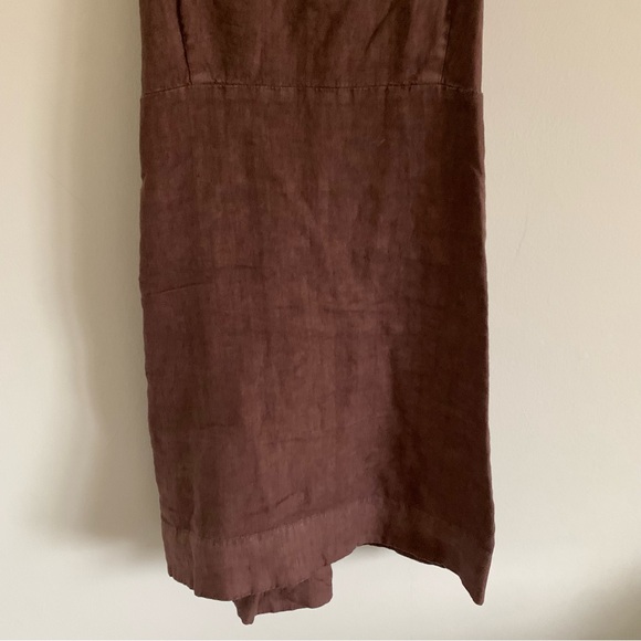 Faherty Cocoa Brown August Linen Mini Dress, Medium - Picture 7 of 15